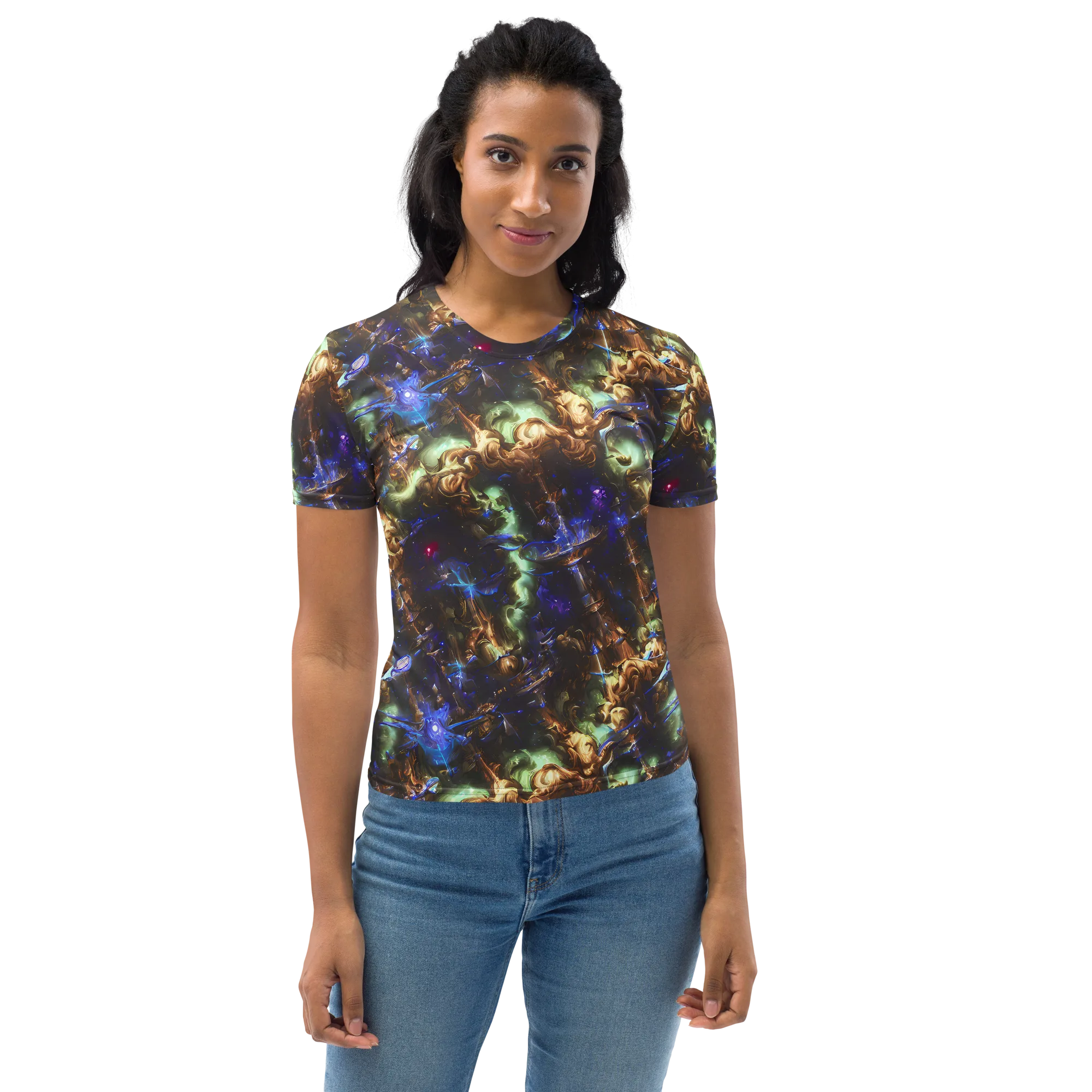 Nebula Shards on Women's Crew Neck T-Shirt — Front