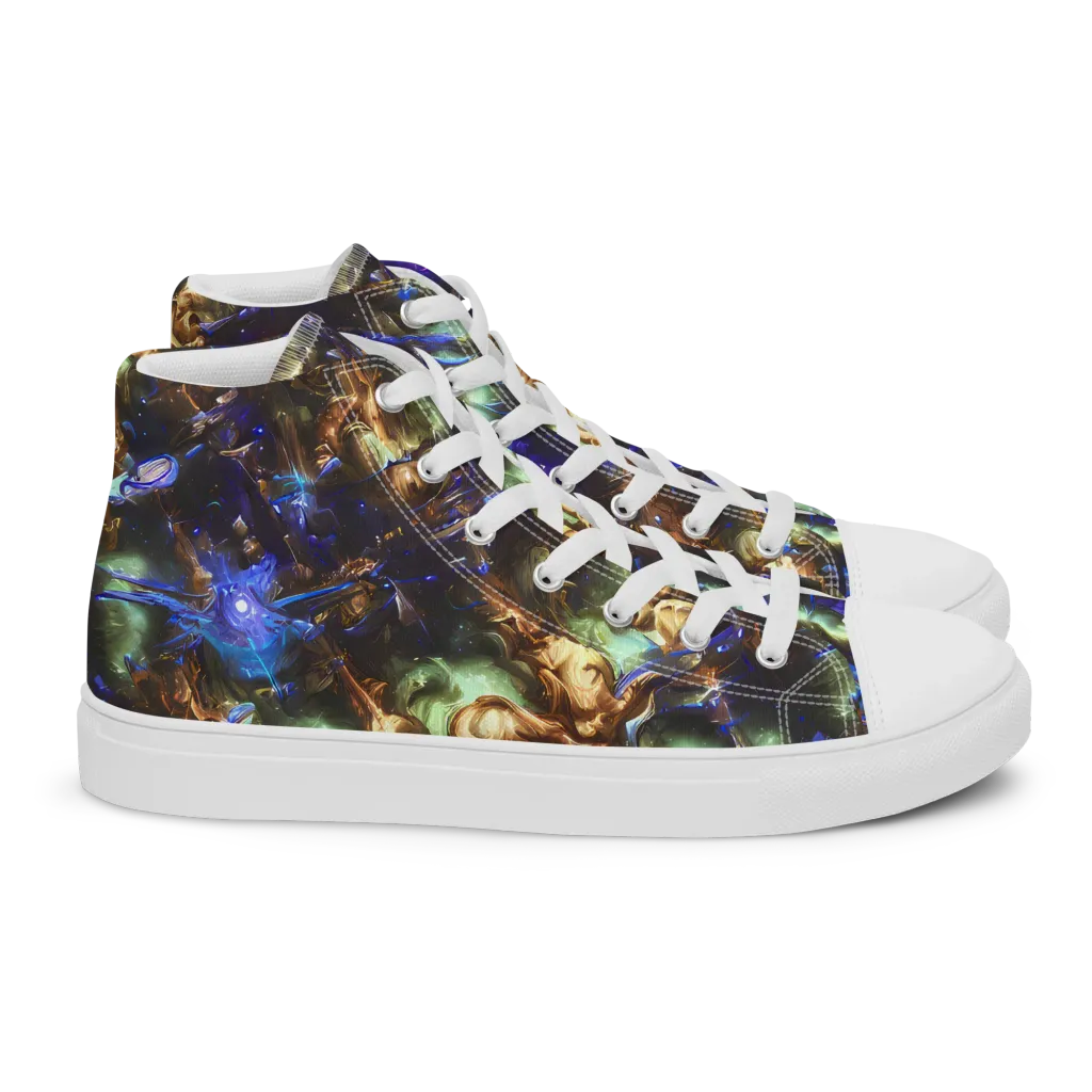 Nebula Shards on Women's High Top Canvas Shoes — Right