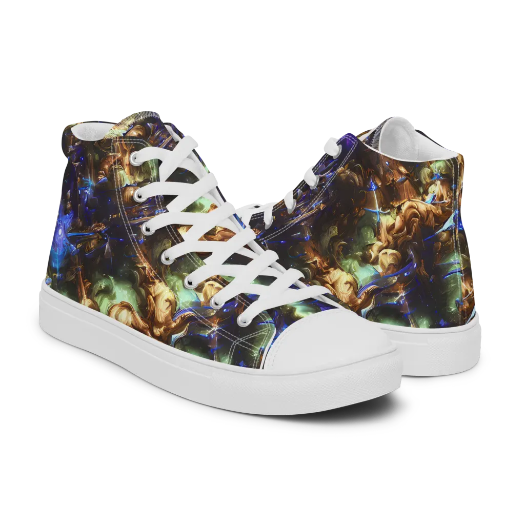Nebula Shards on Women's High Top Canvas Shoes — Right