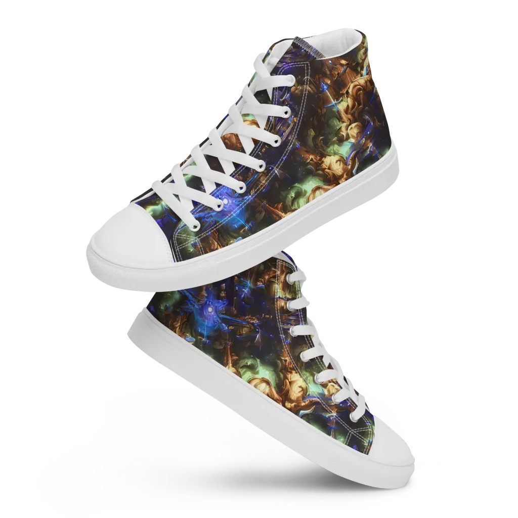 Nebula Shards on Women's High Top Canvas Shoes — Front