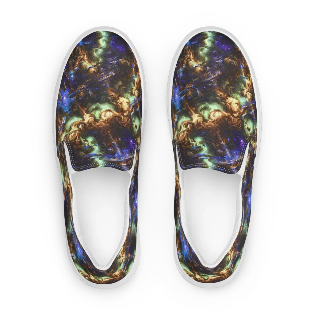 Nebula Shards on Men's Slip-On Canvas Shoes — Front