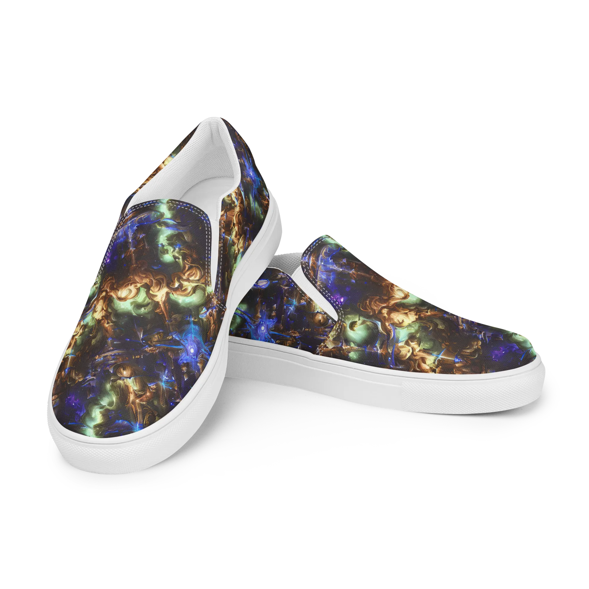 Nebula Shards on Men's Slip-On Canvas Shoes — Left Front