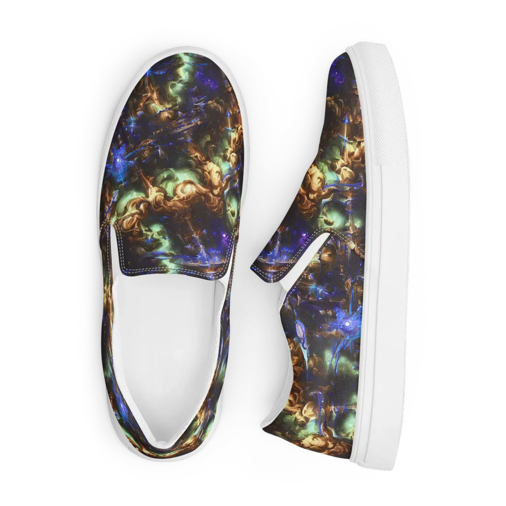 Nebula Shards on Men's Slip-On Canvas Shoes — Front