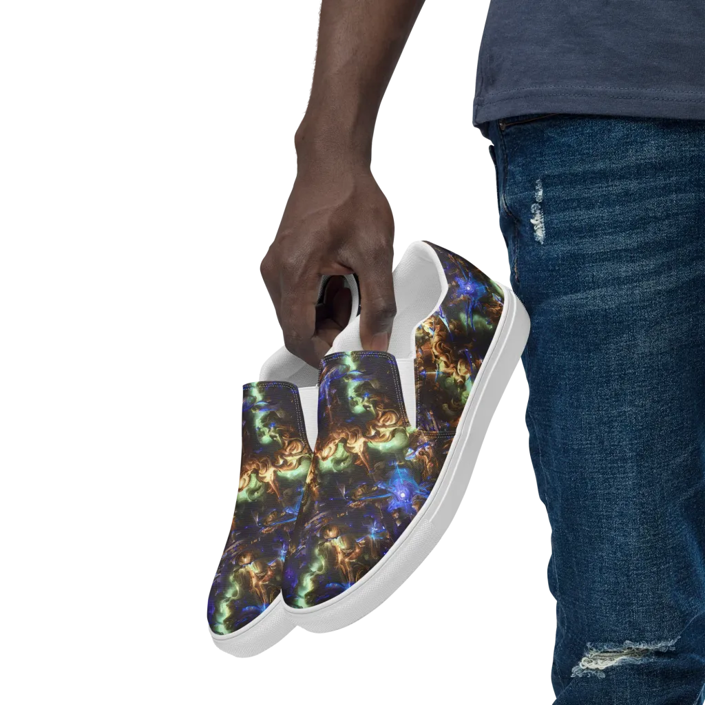 Nebula Shards on Men's Slip-On Canvas Shoes — Left Front