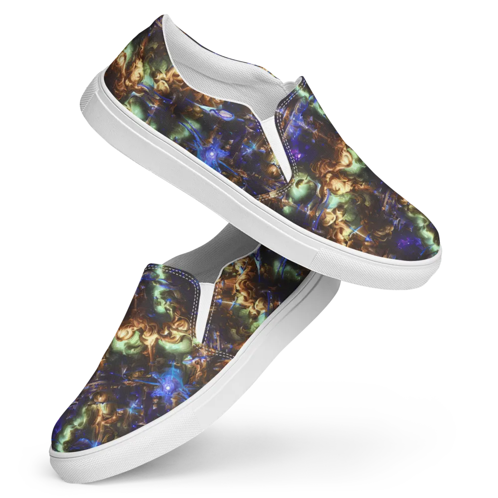 Nebula Shards on Women's Slip-On Canvas Shoes — Front