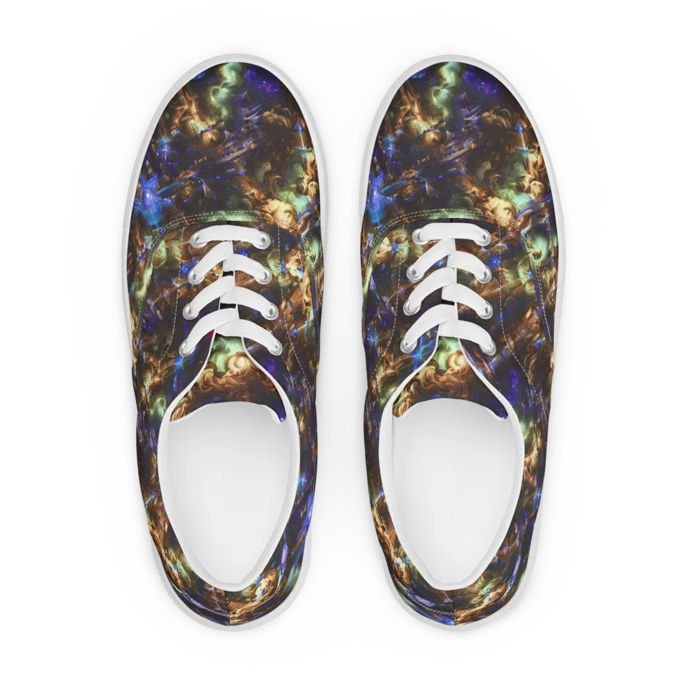 Nebula Shards on Men's Lace-Up Canvas Shoes — Front