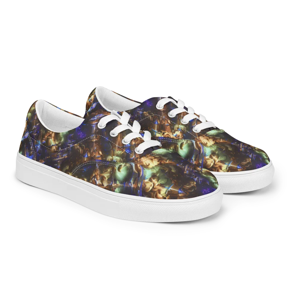 Nebula Shards on Men's Lace-Up Canvas Shoes — Right Front