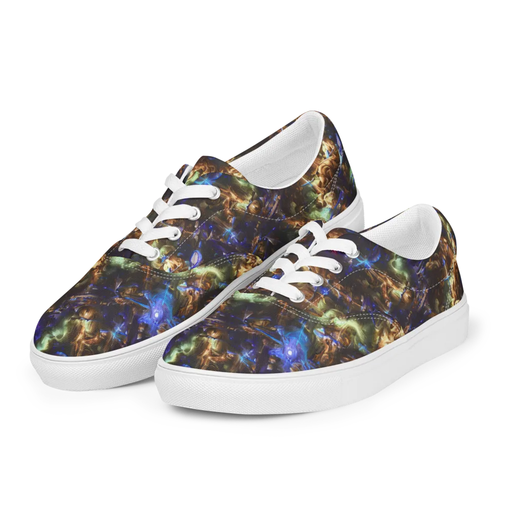 Nebula Shards on Men's Lace-Up Canvas Shoes — Left Front
