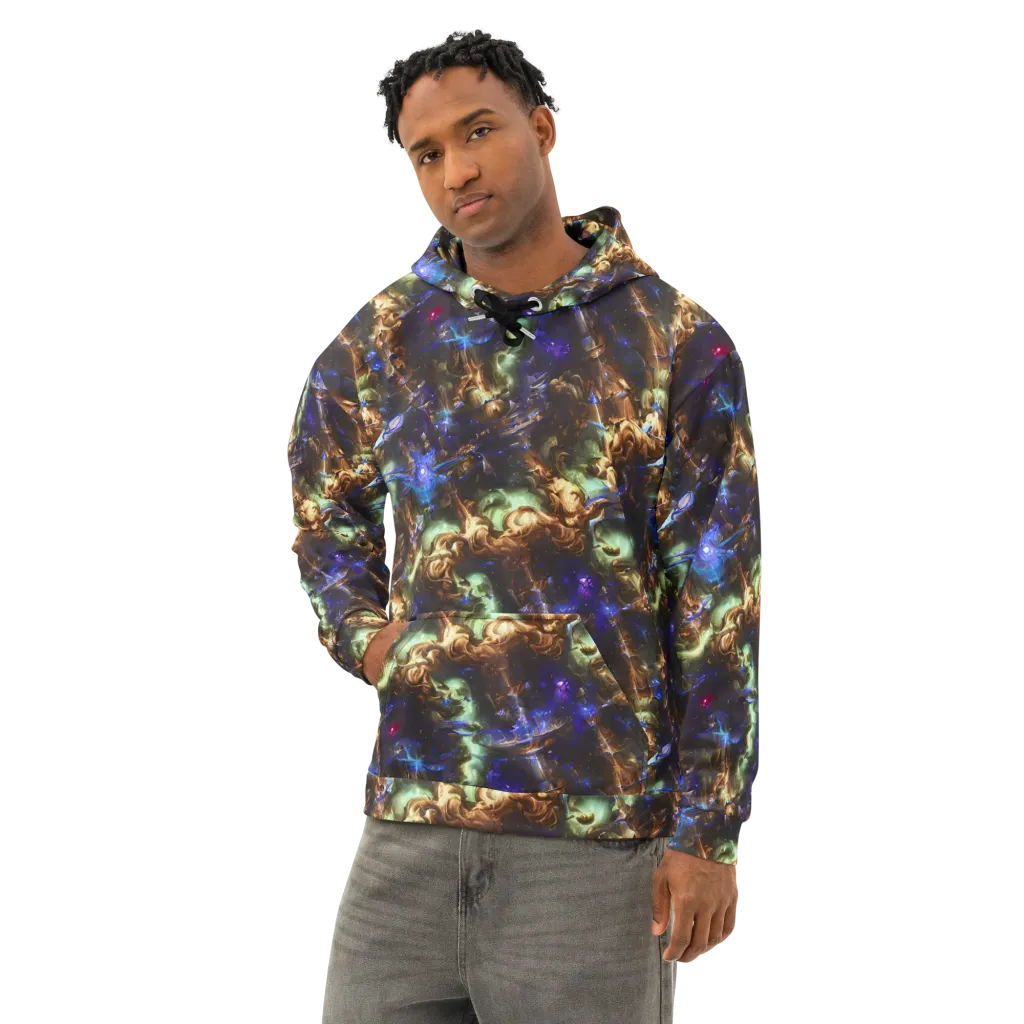 Nebula Shards on Cotton Hoodie — Left Front