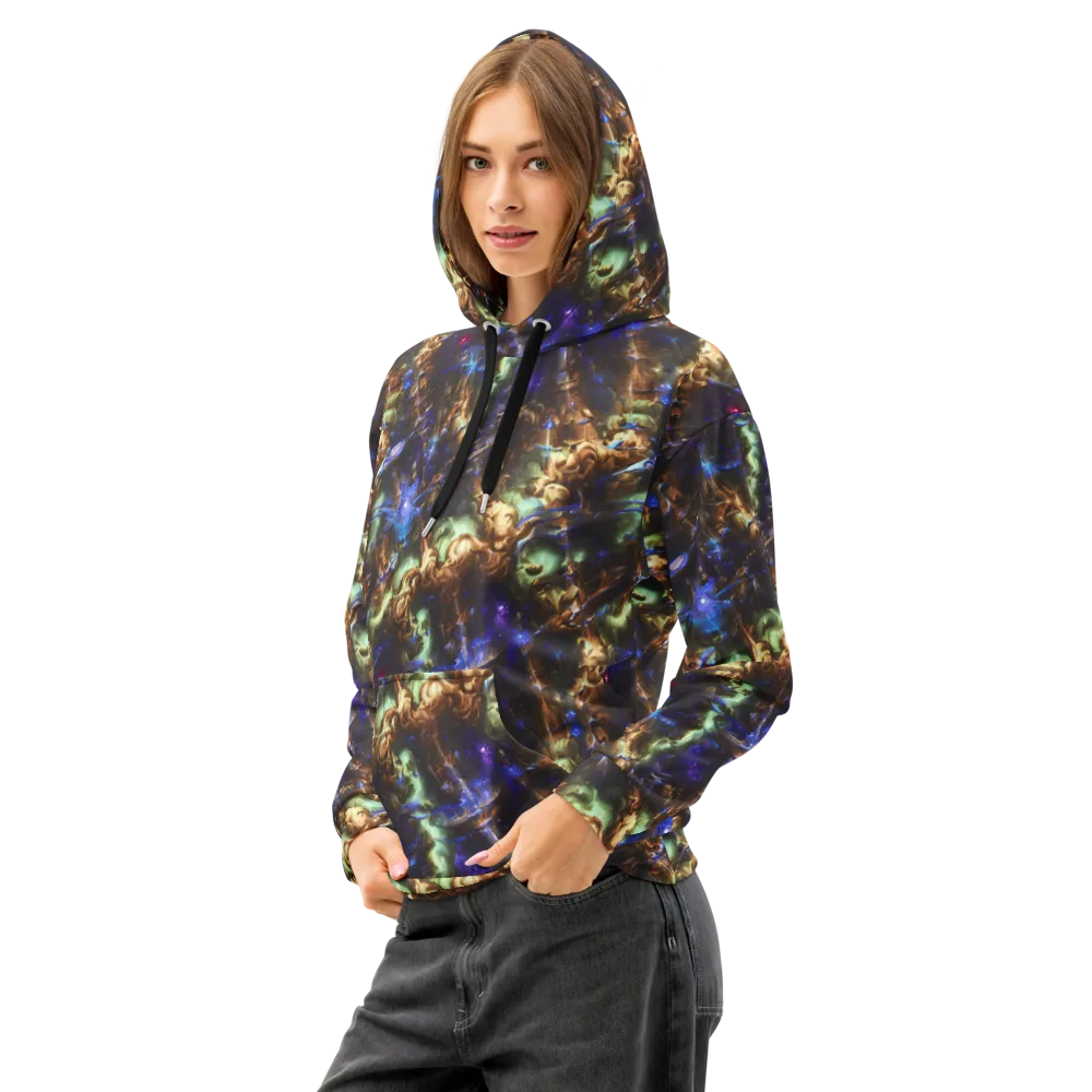 Nebula Shards on Cotton Hoodie — Left Front