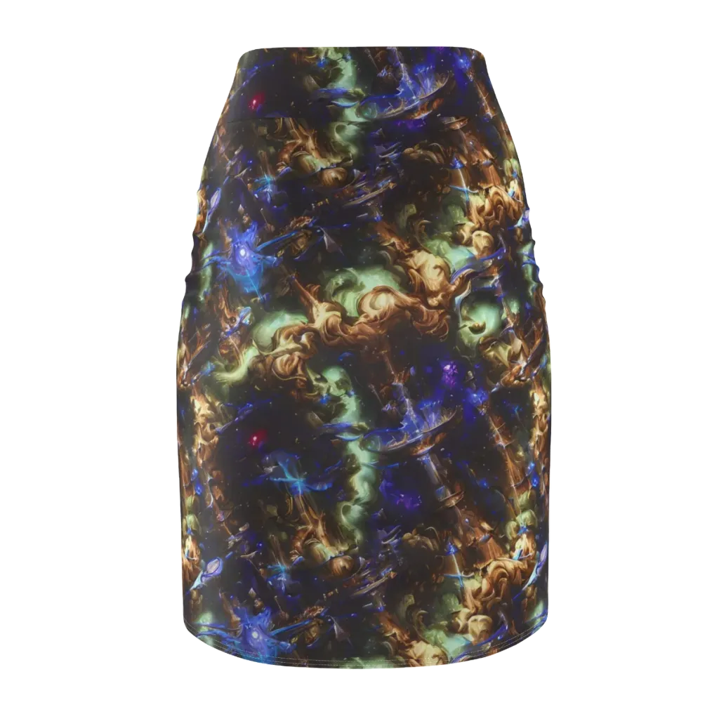 Nebula Shards on Pencil Skirt — Back