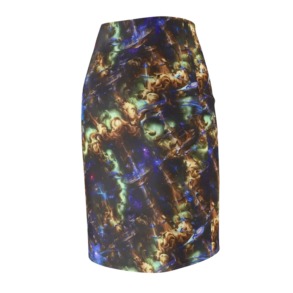 Nebula Shards on Pencil Skirt — Back Side