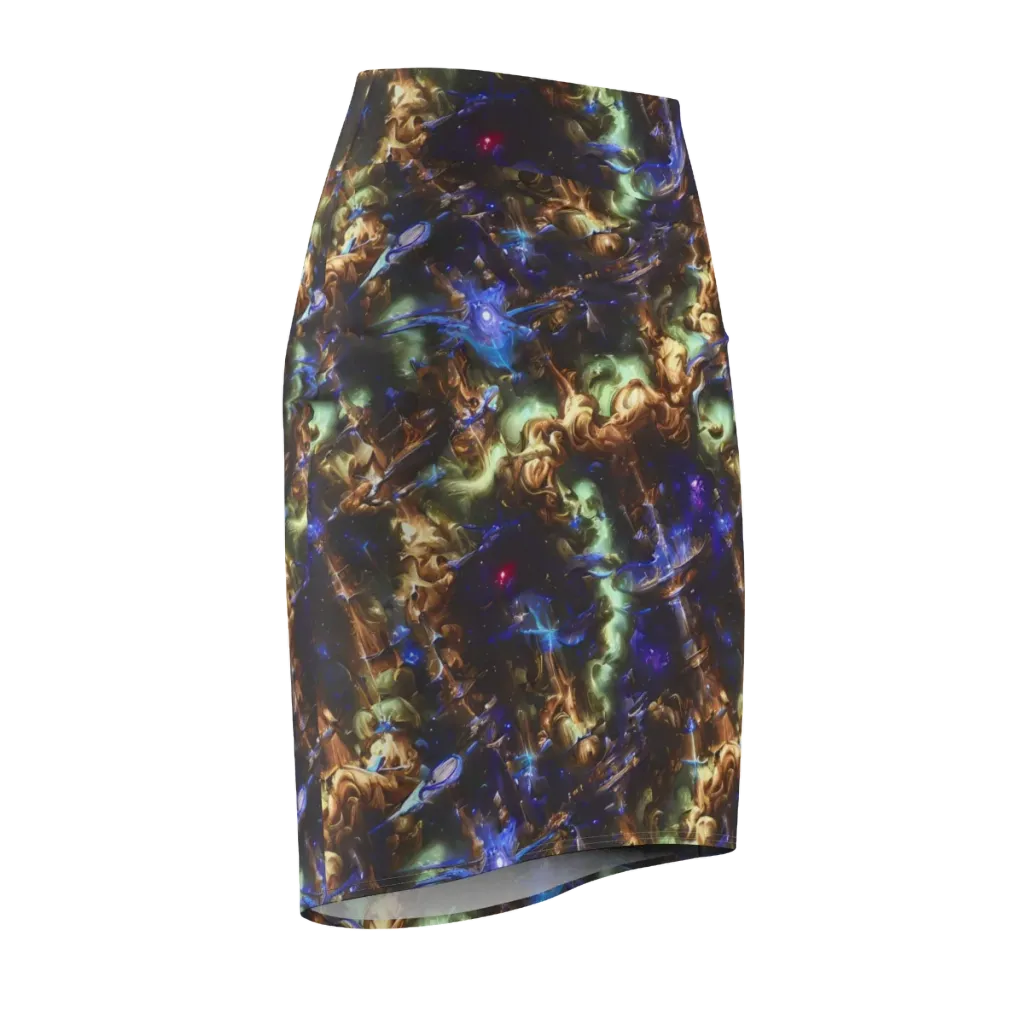 Nebula Shards on Pencil Skirt — Front Side