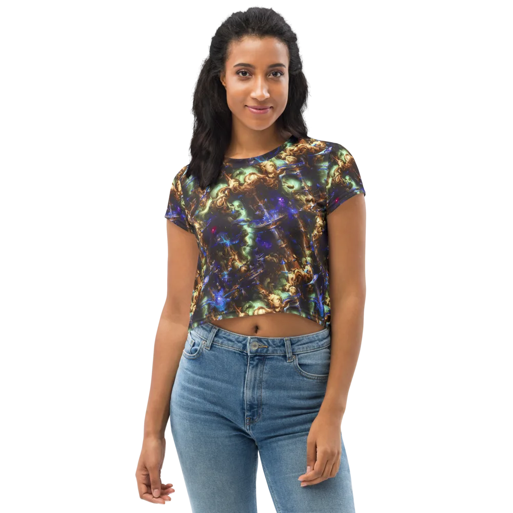 Nebula Shards on Crop Tee — Front
