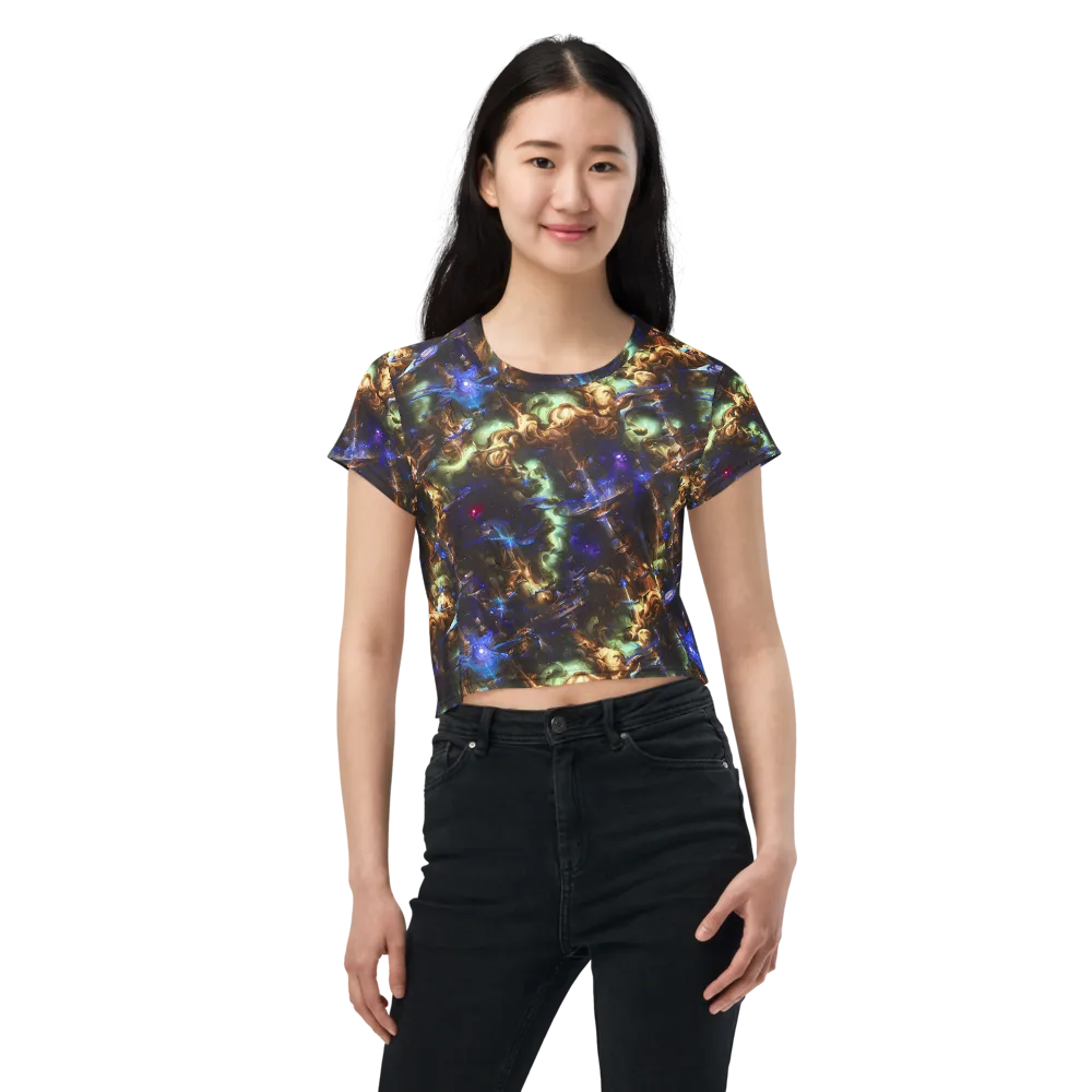 Nebula Shards on Crop Tee — Front
