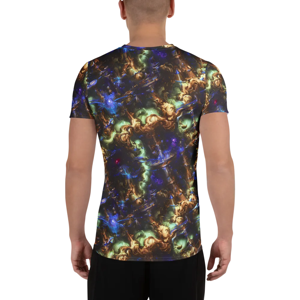 Nebula Shards on Men's Athletic T-Shirt — Back