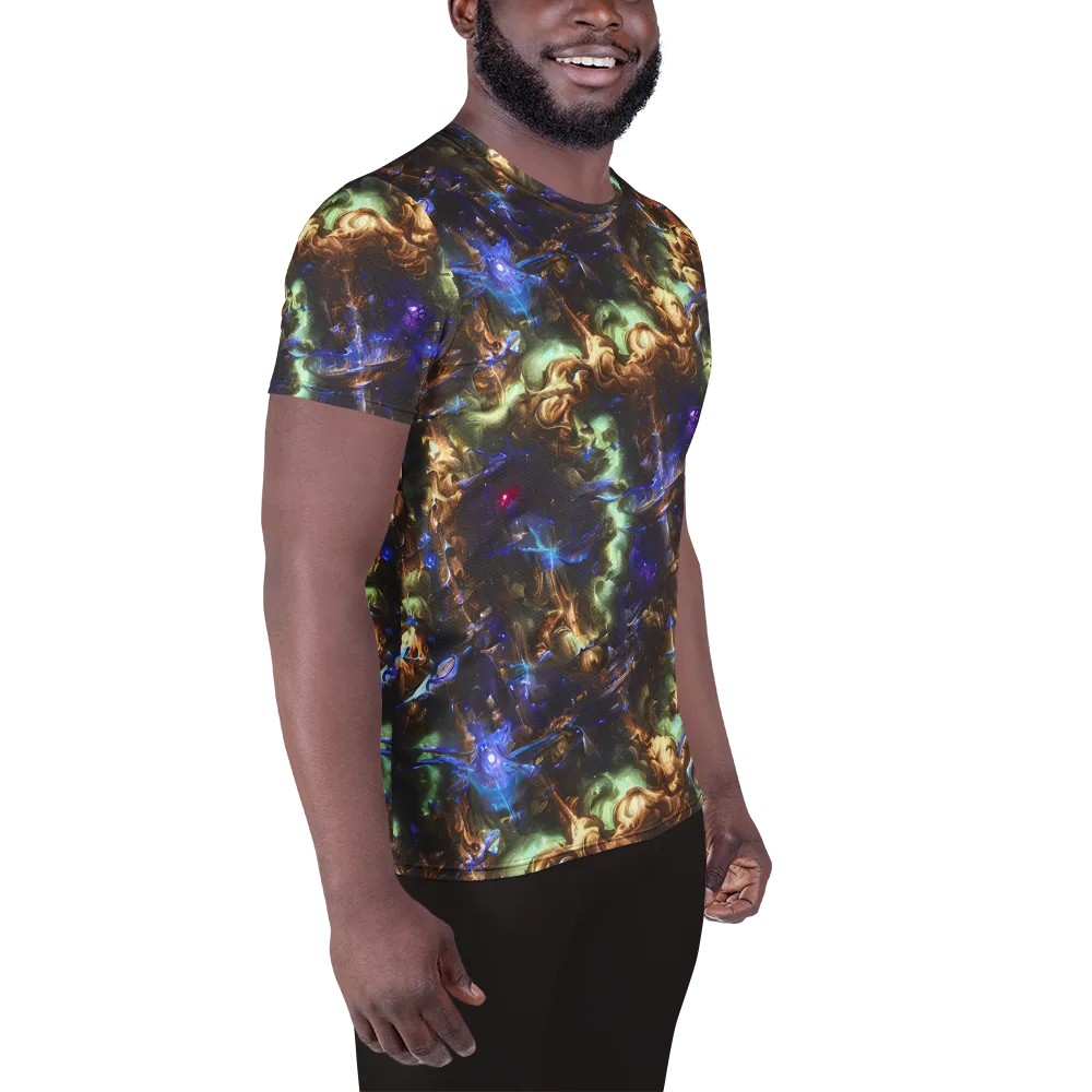 Nebula Shards on Men's Athletic T-Shirt — Right