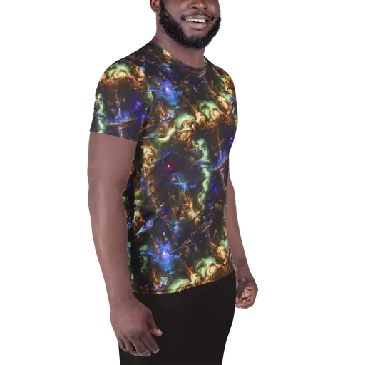 Nebula Shards on a Men's Athletic T-Shirt