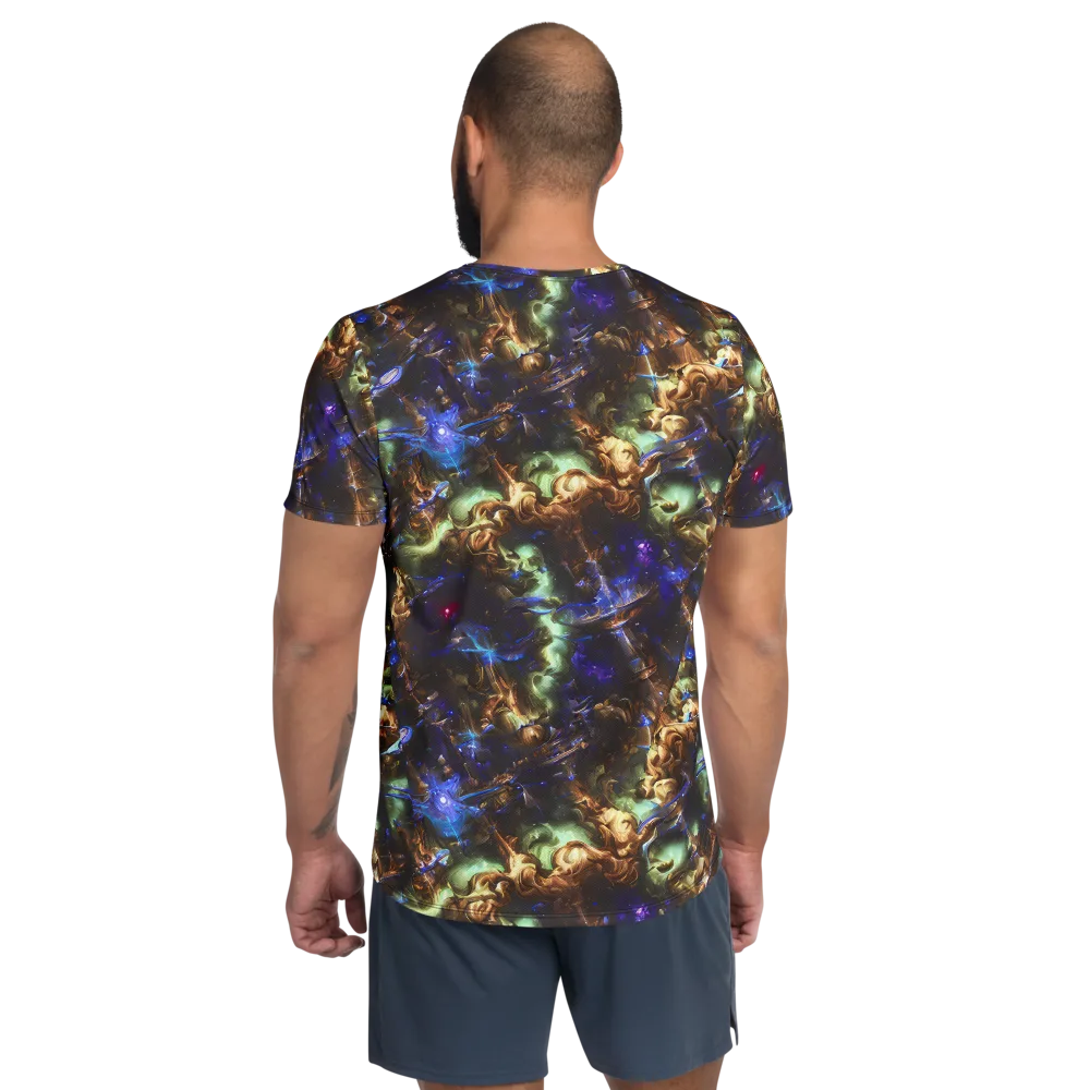 Nebula Shards on Men's Athletic T-Shirt — Back