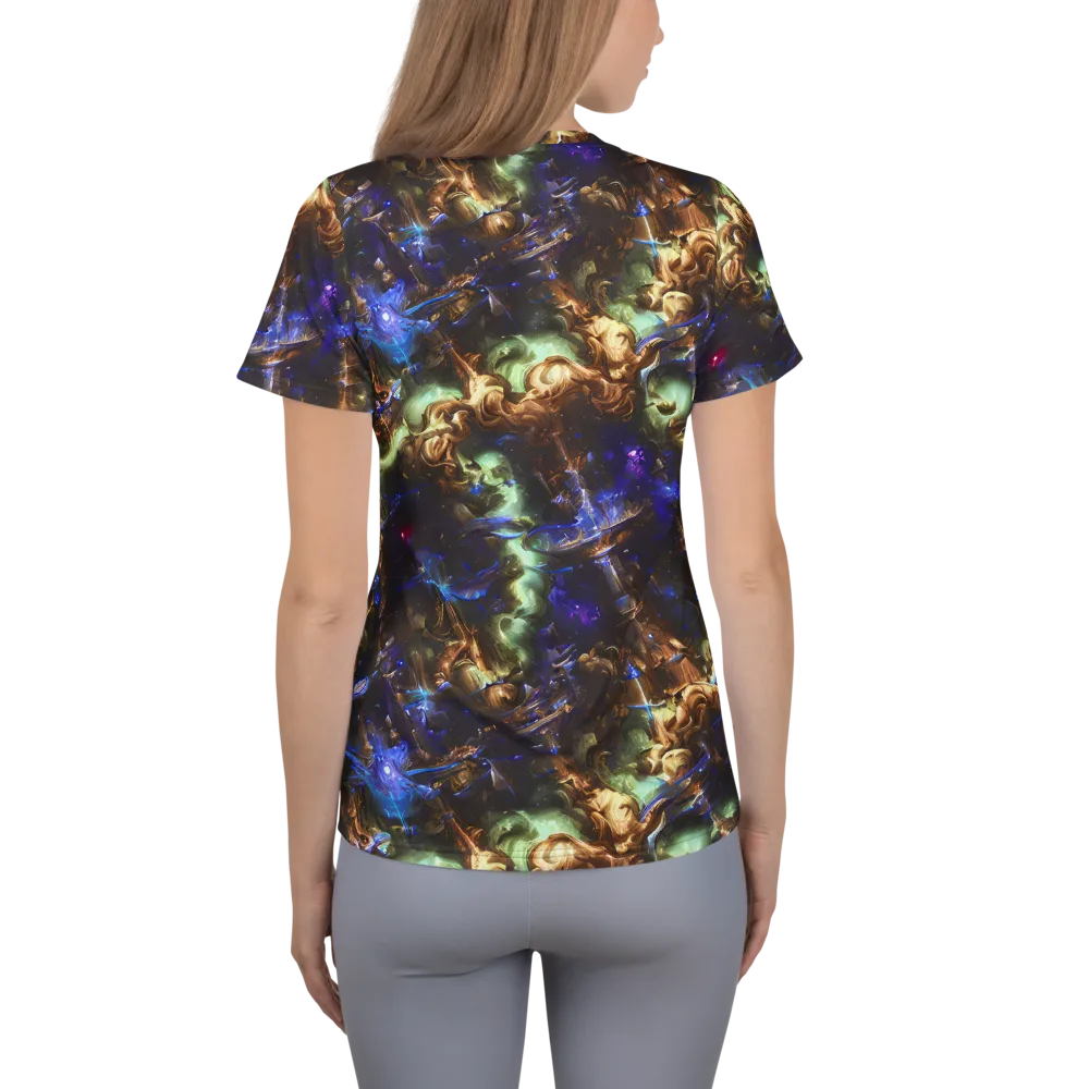 Nebula Shards on Women's Athletic T-Shirt — Back
