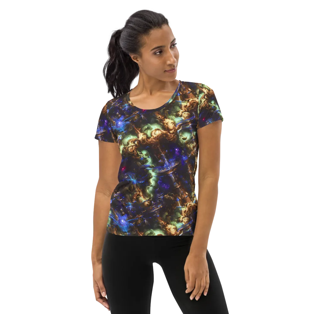 Nebula Shards on Women's Athletic T-Shirt — Front