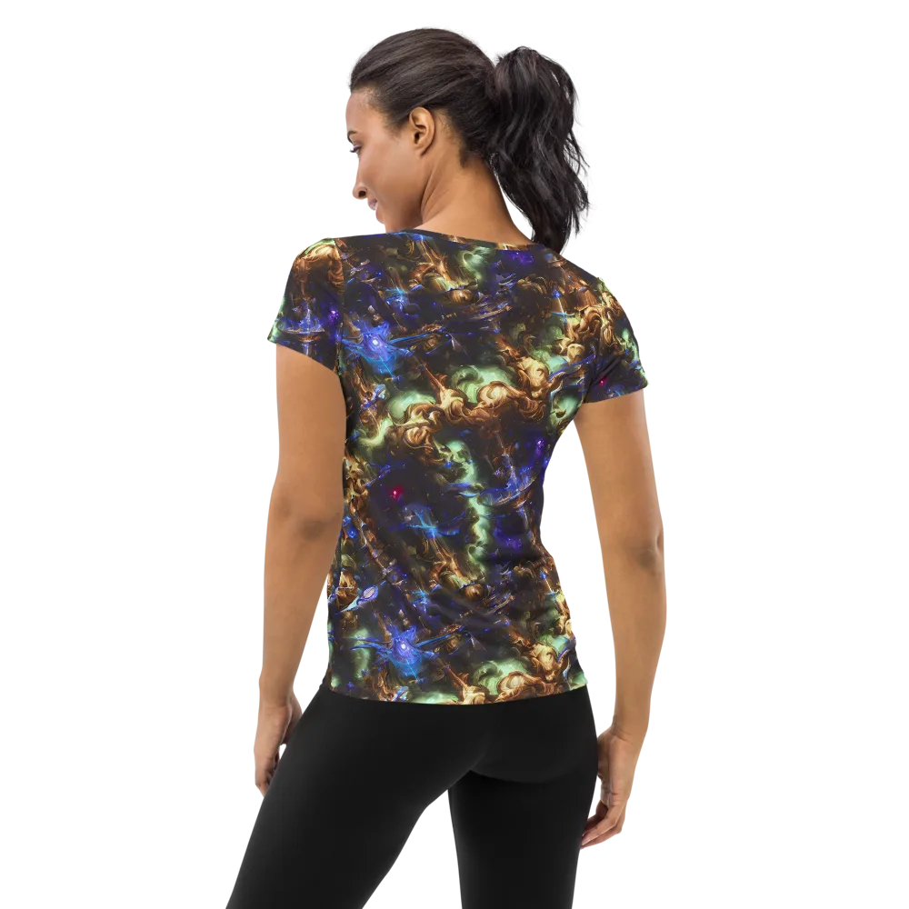 Nebula Shards on Women's Athletic T-Shirt — Back