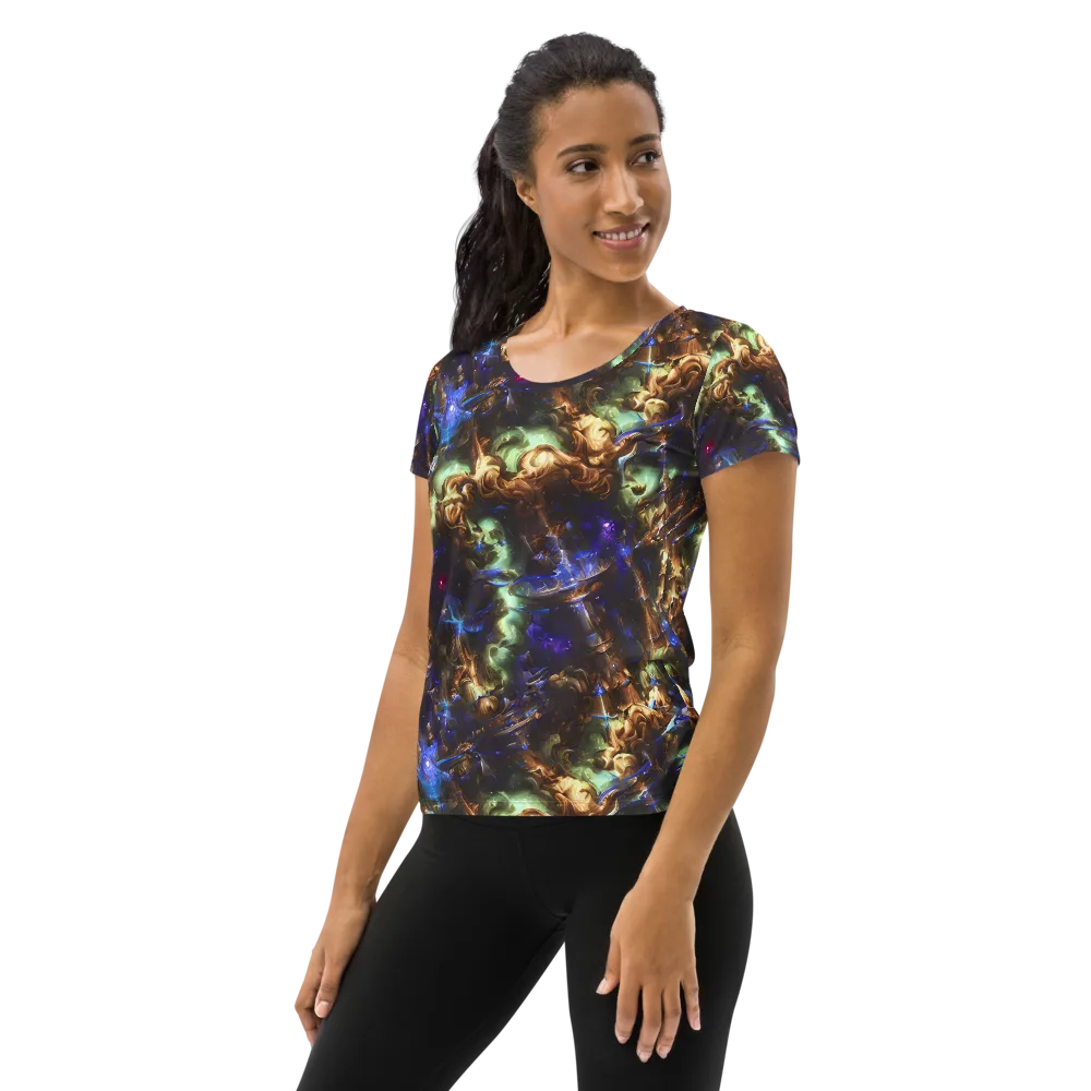 Nebula Shards on Women's Athletic T-Shirt — Left