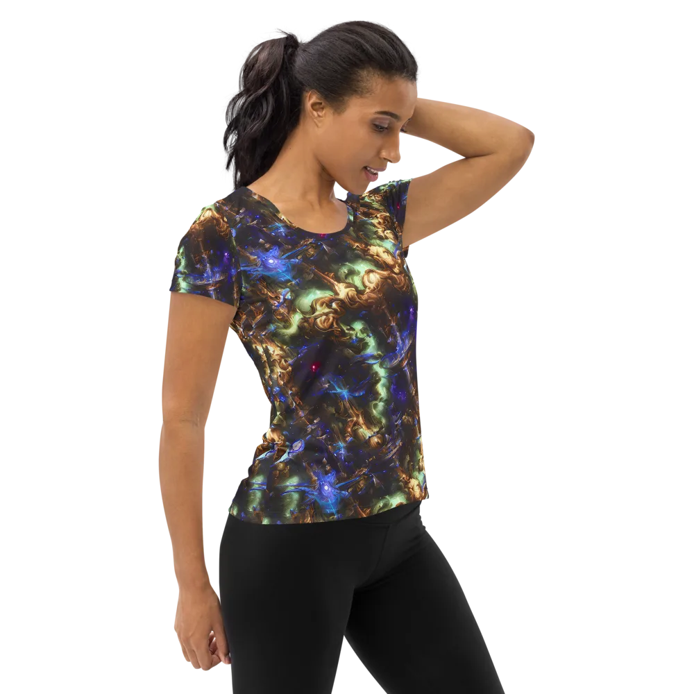 Nebula Shards on Women's Athletic T-Shirt — Right