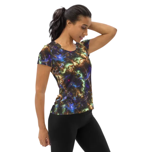 Nebula Shards on a Women's Athletic T-Shirt