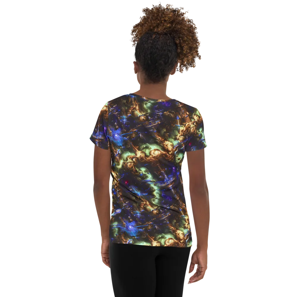 Nebula Shards on Women's Athletic T-Shirt — Back