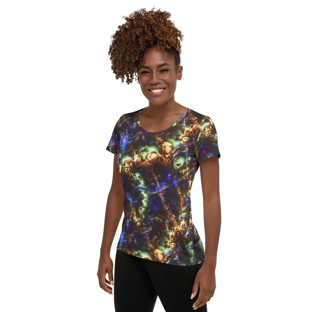 Nebula Shards on Women's Athletic T-Shirt — Left