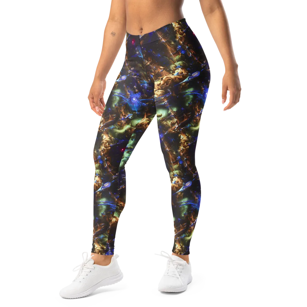 Nebula Shards on Leggings — Left Front
