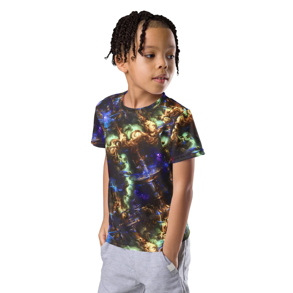 Nebula Shards on Kids Crew Neck T-Shirt — Left Front