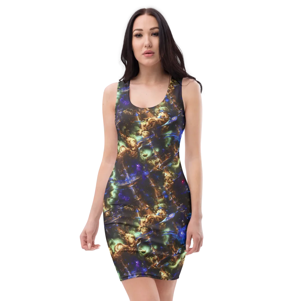 Nebula Shards on Bodycon Dress — Front