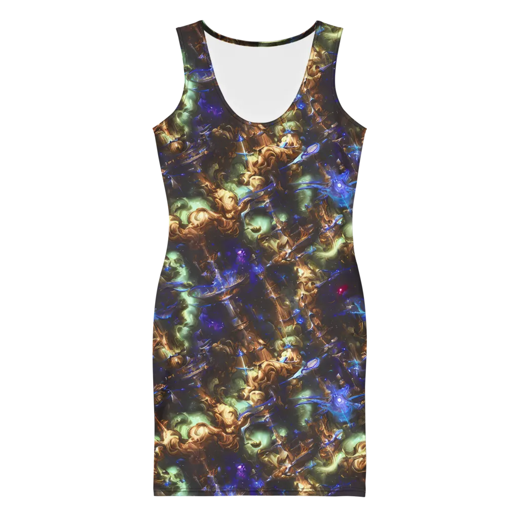 Nebula Shards on Bodycon Dress — Front