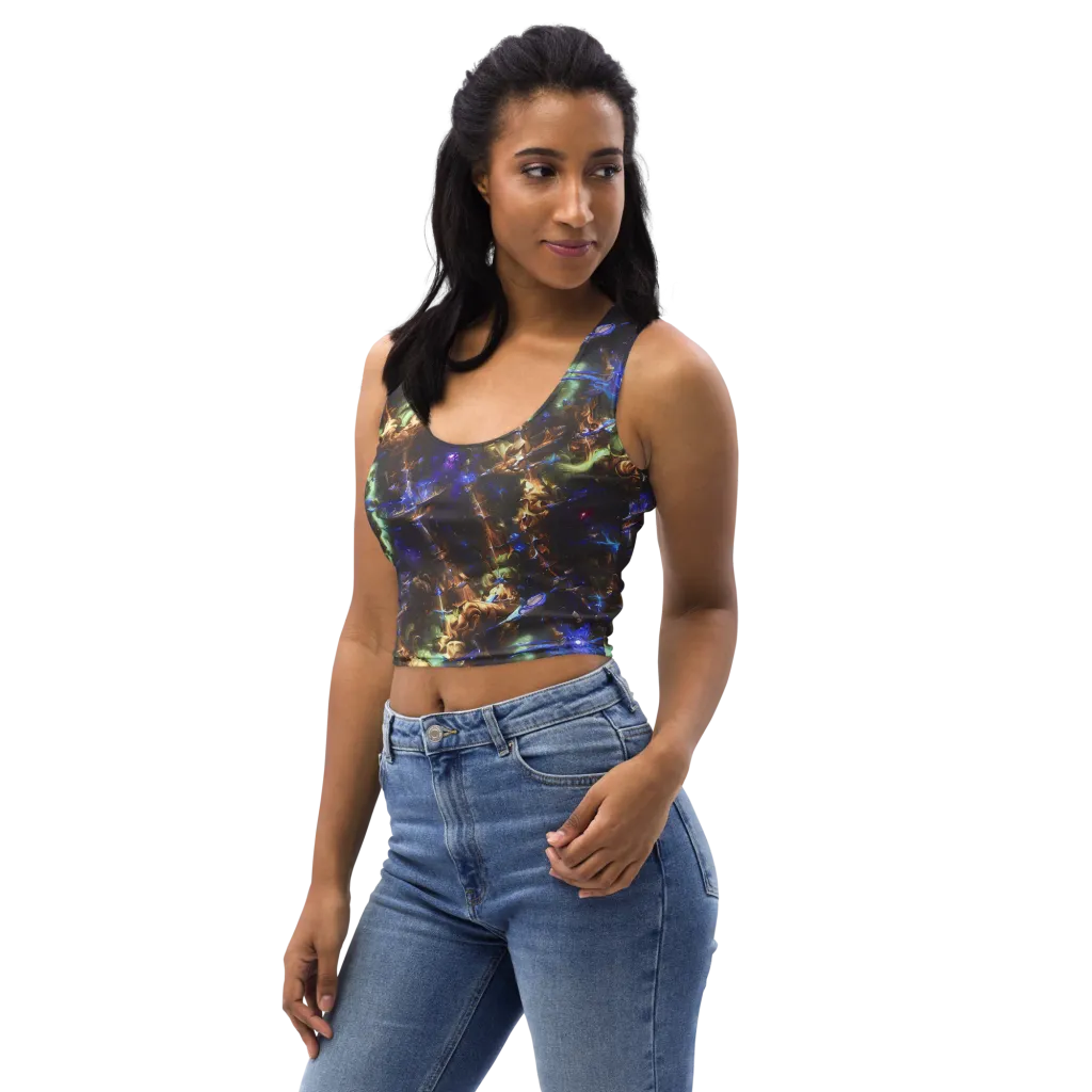 Nebula Shards on Crop Top — Left Front
