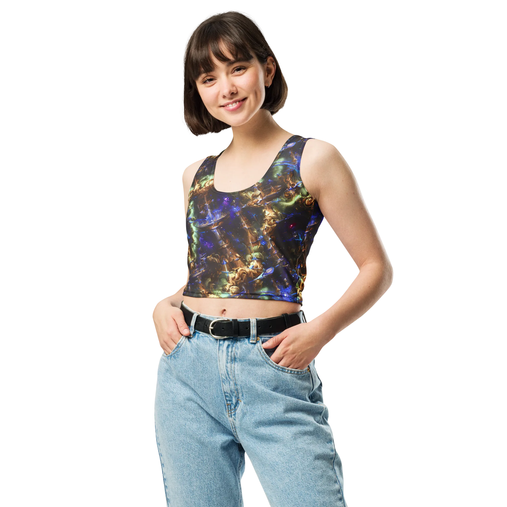 Nebula Shards on Crop Top — Front
