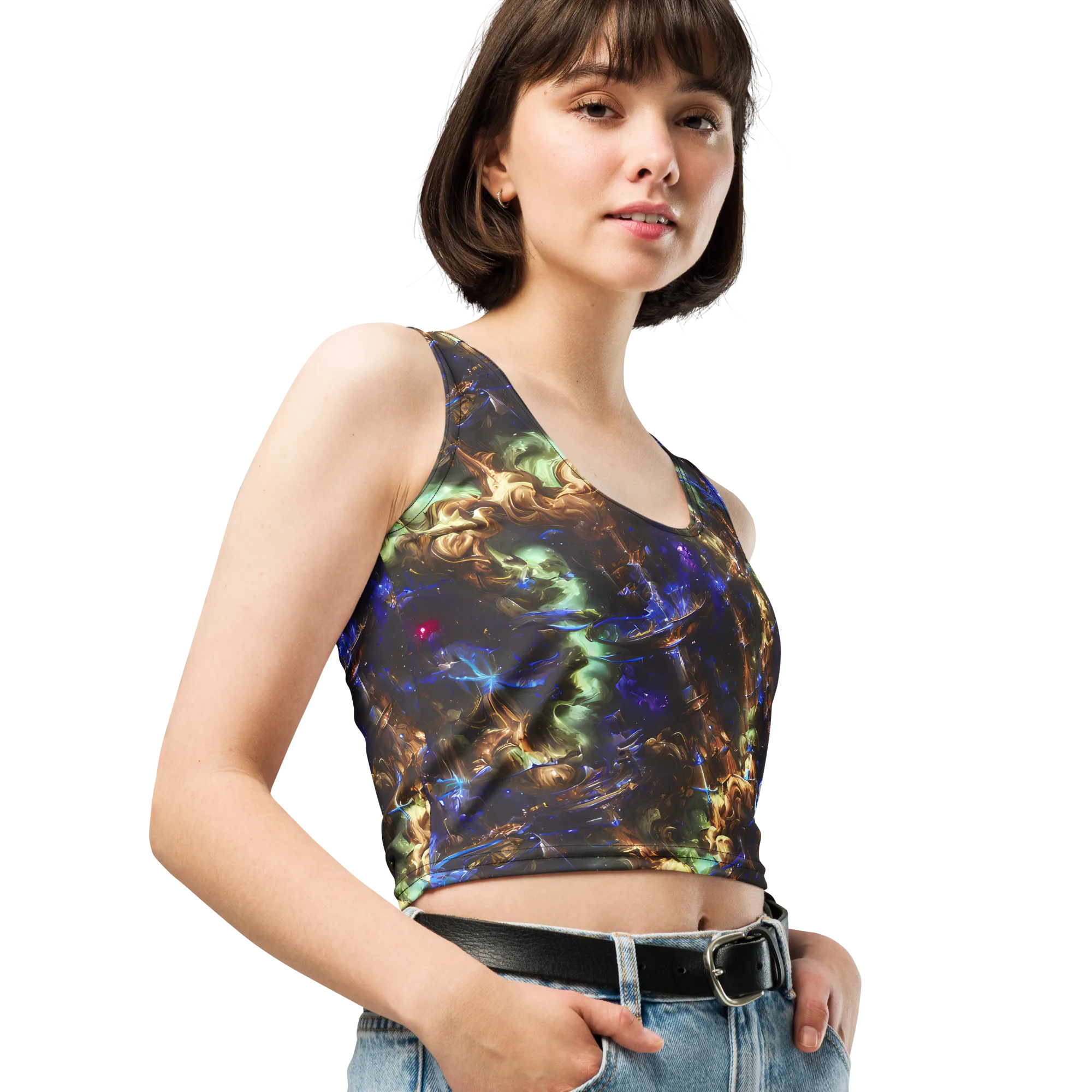 Nebula Shards on Crop Top — Right Front