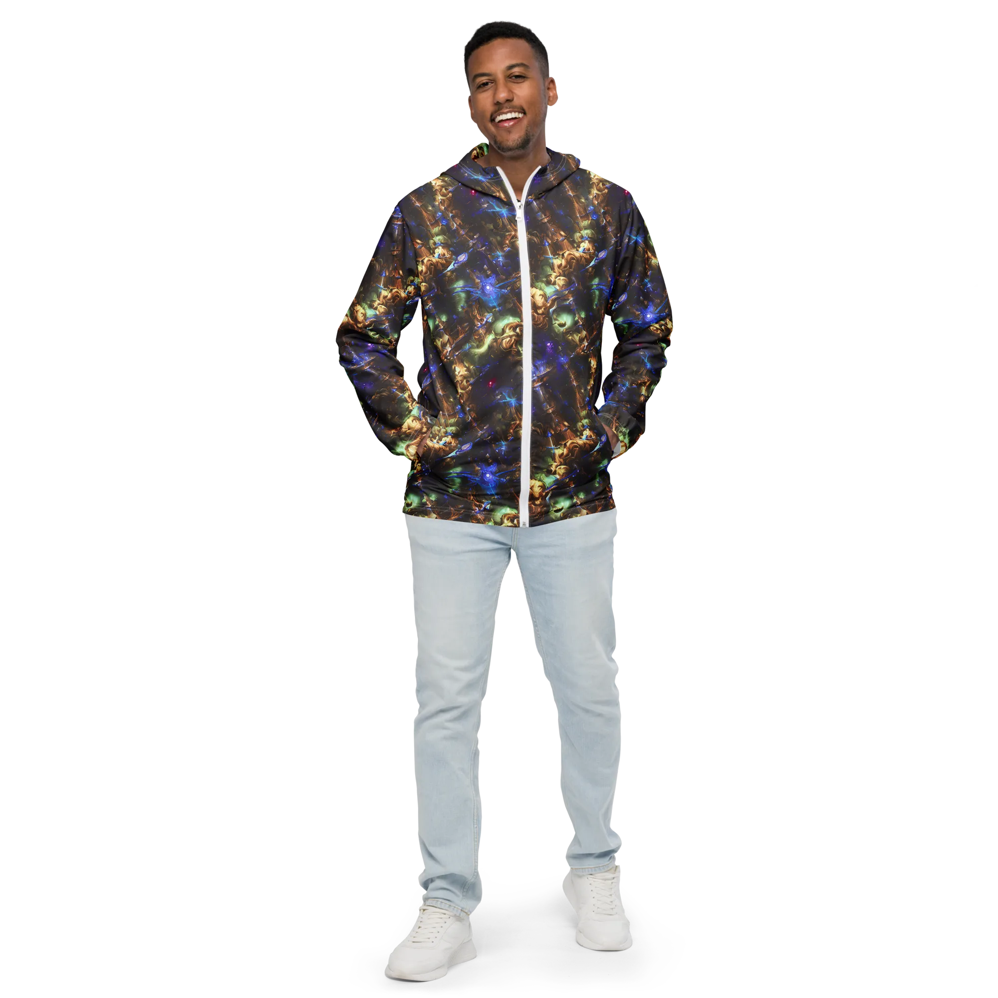 Nebula Shards on Men's Windbreaker — Front