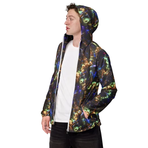 Nebula Shards on a Men's Windbreaker