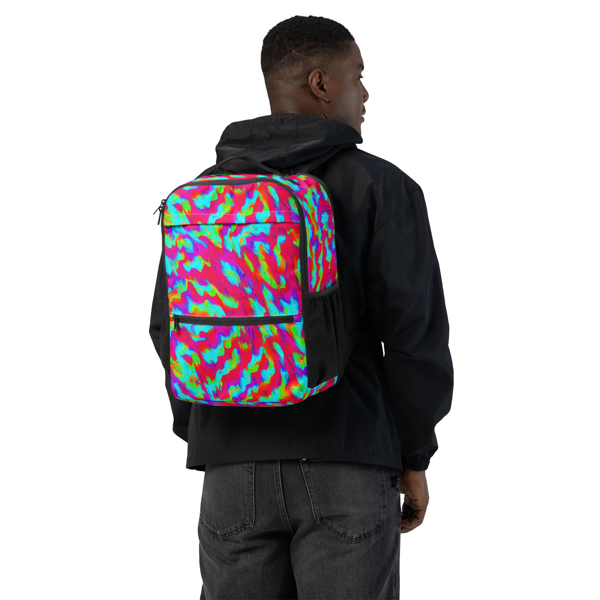 Fluorescent Cascade on Utility Backpack — Back