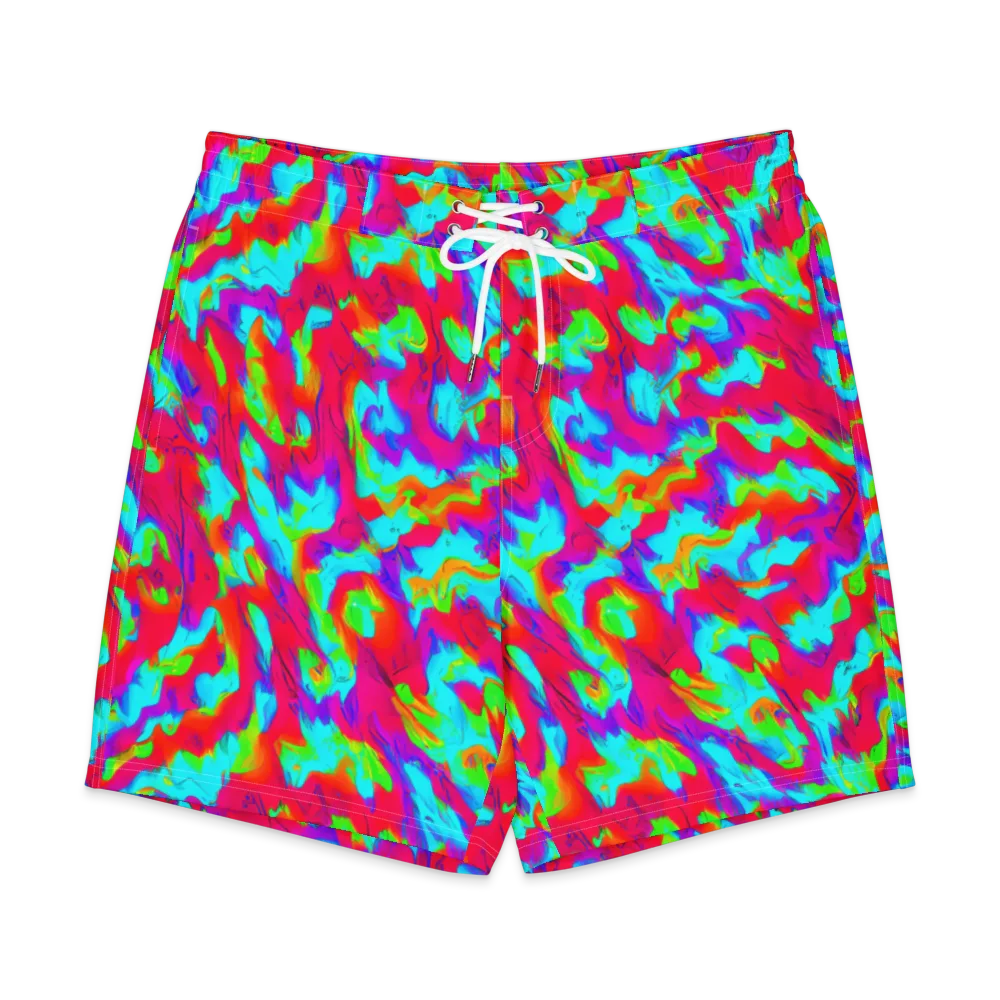 Fluorescent Cascade on Men's Board Shorts — Front