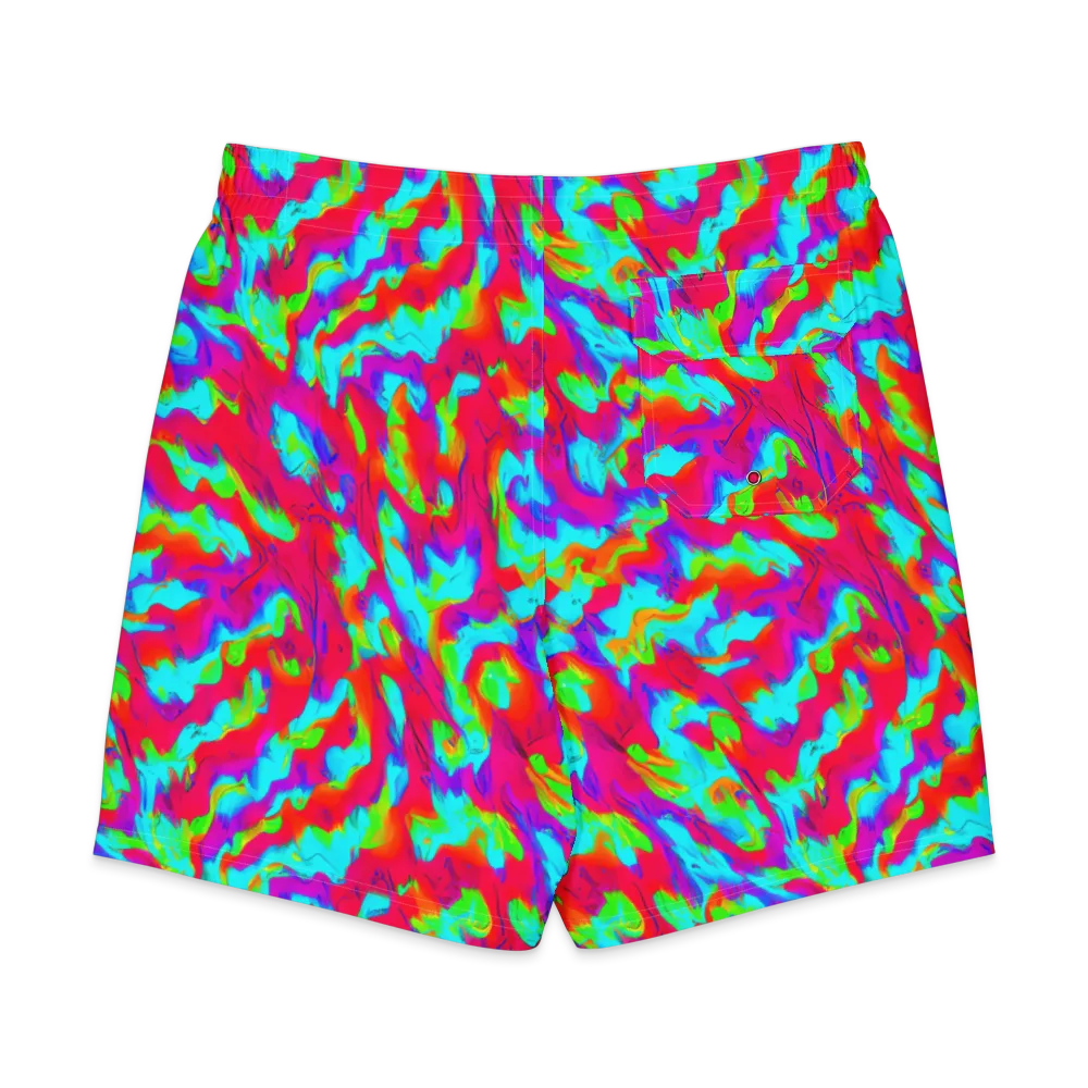 Fluorescent Cascade on Men's Board Shorts — Back