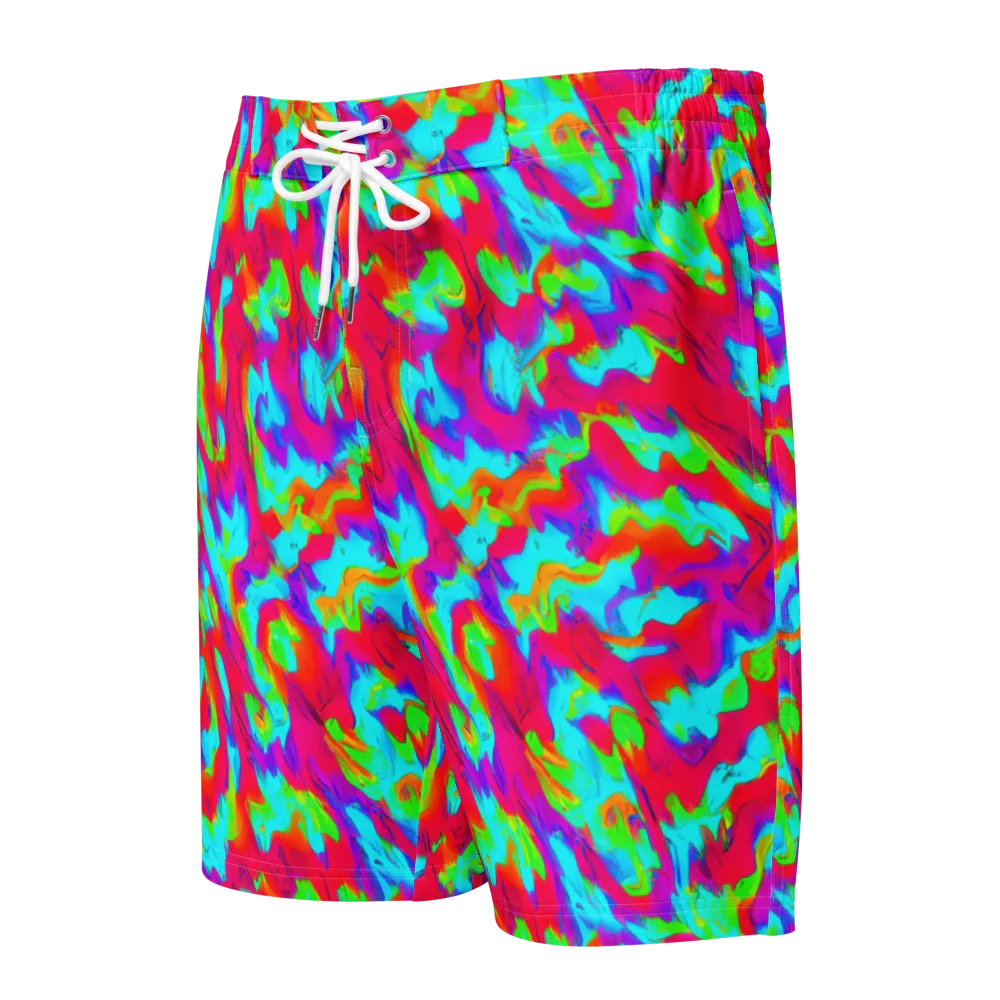 Fluorescent Cascade on Men's Board Shorts — Front
