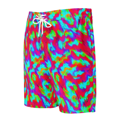Fluorescent Cascade on a Men's Board Shorts