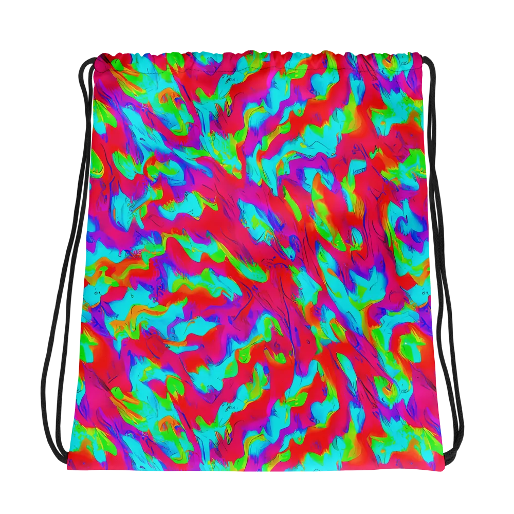 Fluorescent Cascade on Drawstring Bag — Photo