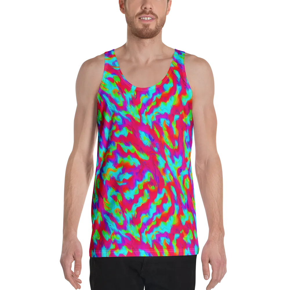 Fluorescent Cascade on Men's Tank Top — Front