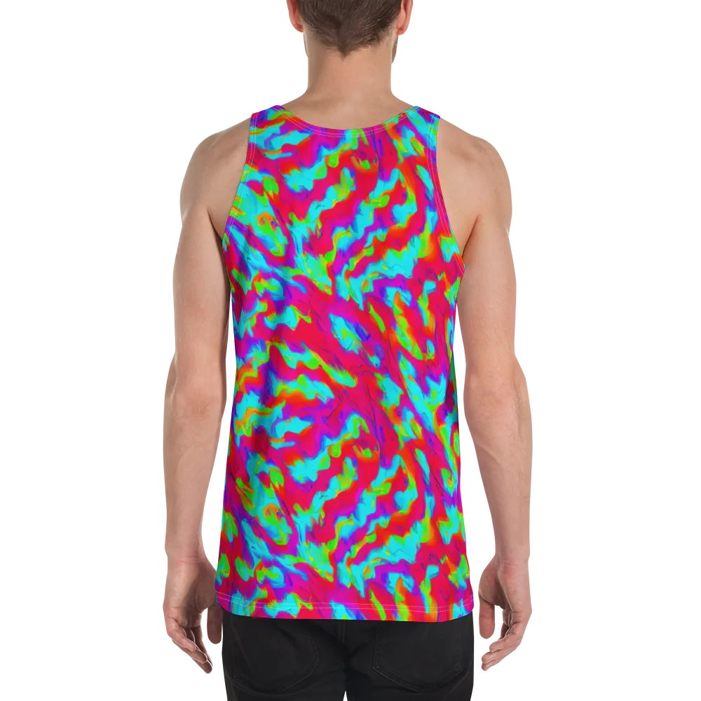 Fluorescent Cascade on Men's Tank Top — Back