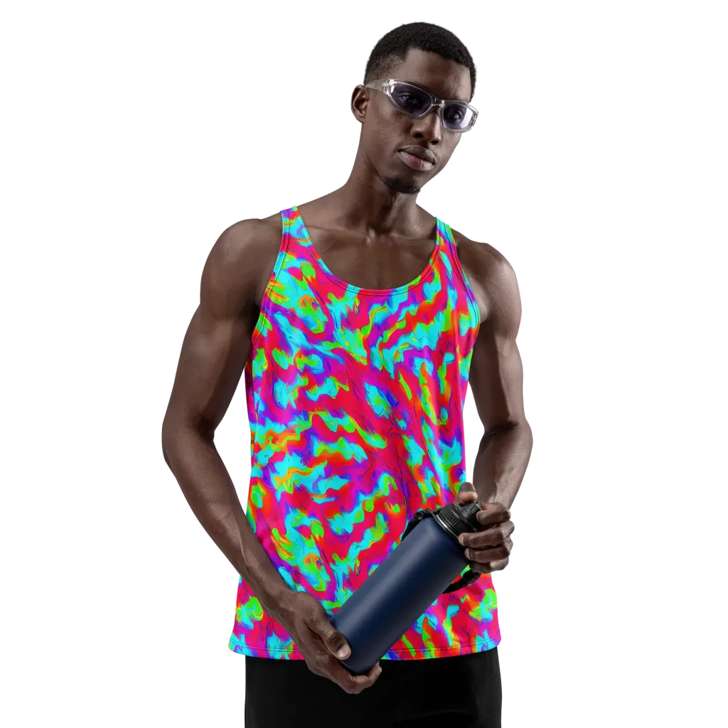 Fluorescent Cascade on Men's Tank Top — Front