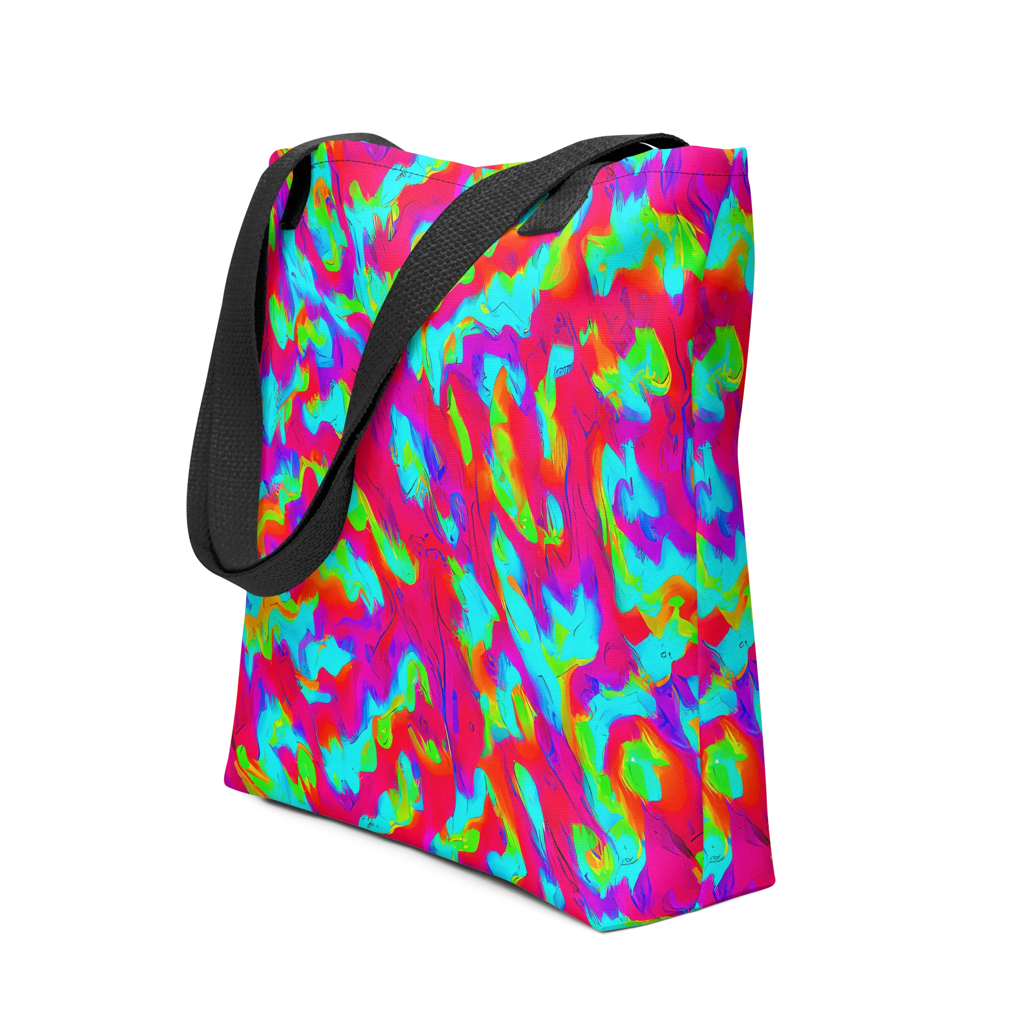 Fluorescent Cascade on Tote Bag — Front
